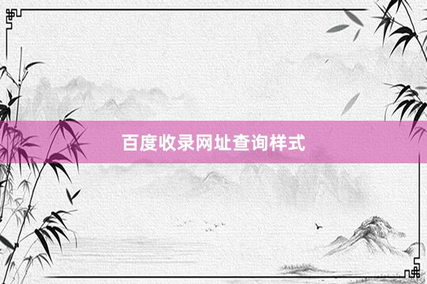 百度收录网址查询样式