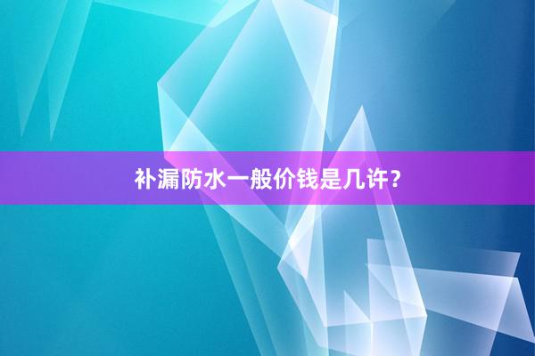 补漏防水一般价钱是几许？