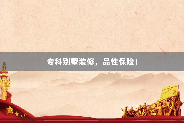 专科别墅装修，品性保险！