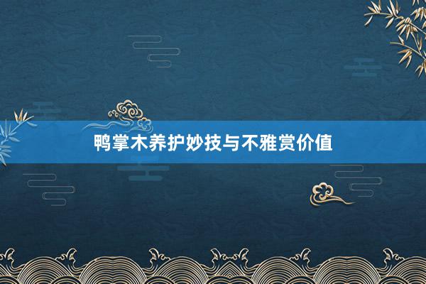 鸭掌木养护妙技与不雅赏价值
